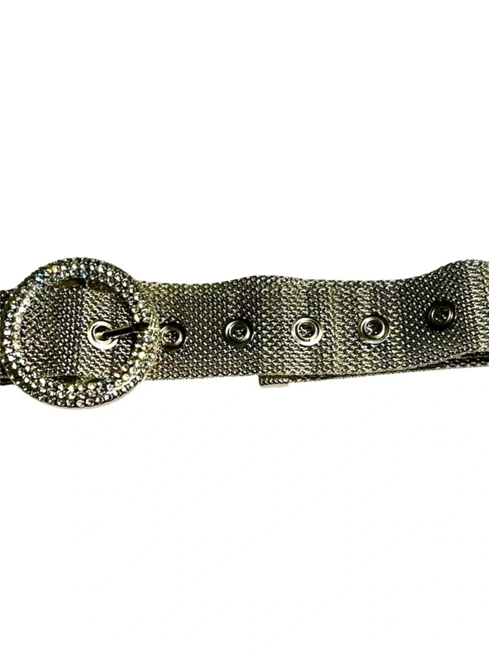 Mesh Metal Belt with Rhinestone Buckle NWOT